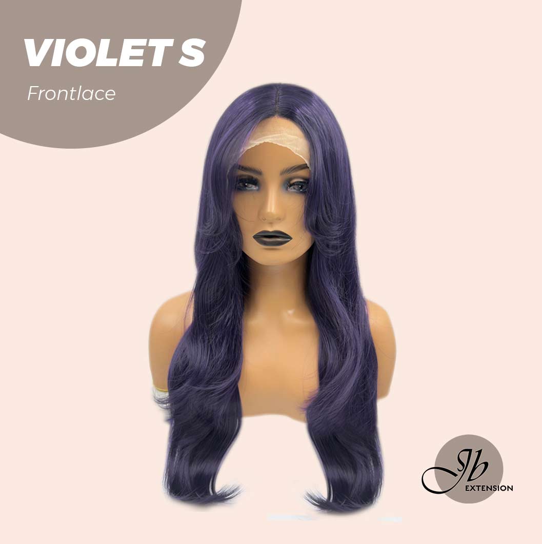 JBEXTENSION 26 Inches Dark Purple Color Long Curly Frontlace Glueless Wig VIOLET S