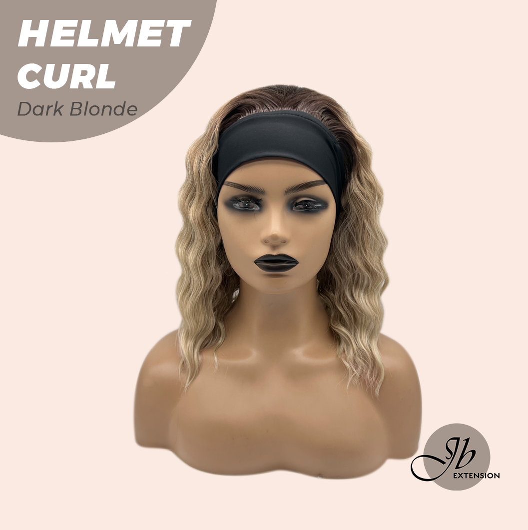 JBEXTENSION 15 Inches Short Curly Dark Blonde Hair Headband Wig HELMET CURL - DARK BLONDE