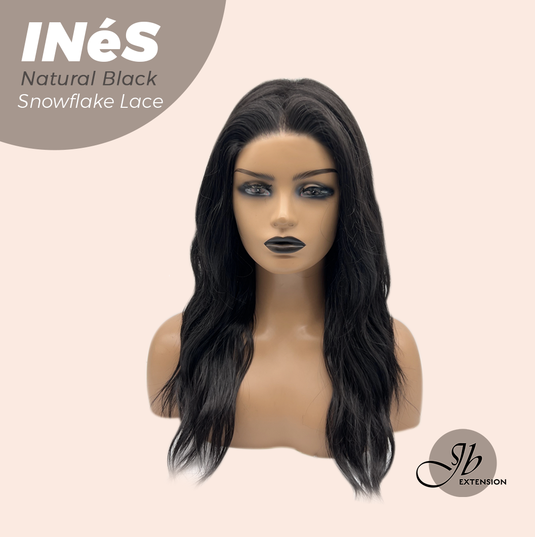 JBEXTENSION 22 Inches Natural Black Pre-Cut Snowflake Lace Frontlace Glueless Wig INéS NATURAL BLACK【PERMATEASE】【BENDY EAR TABS】