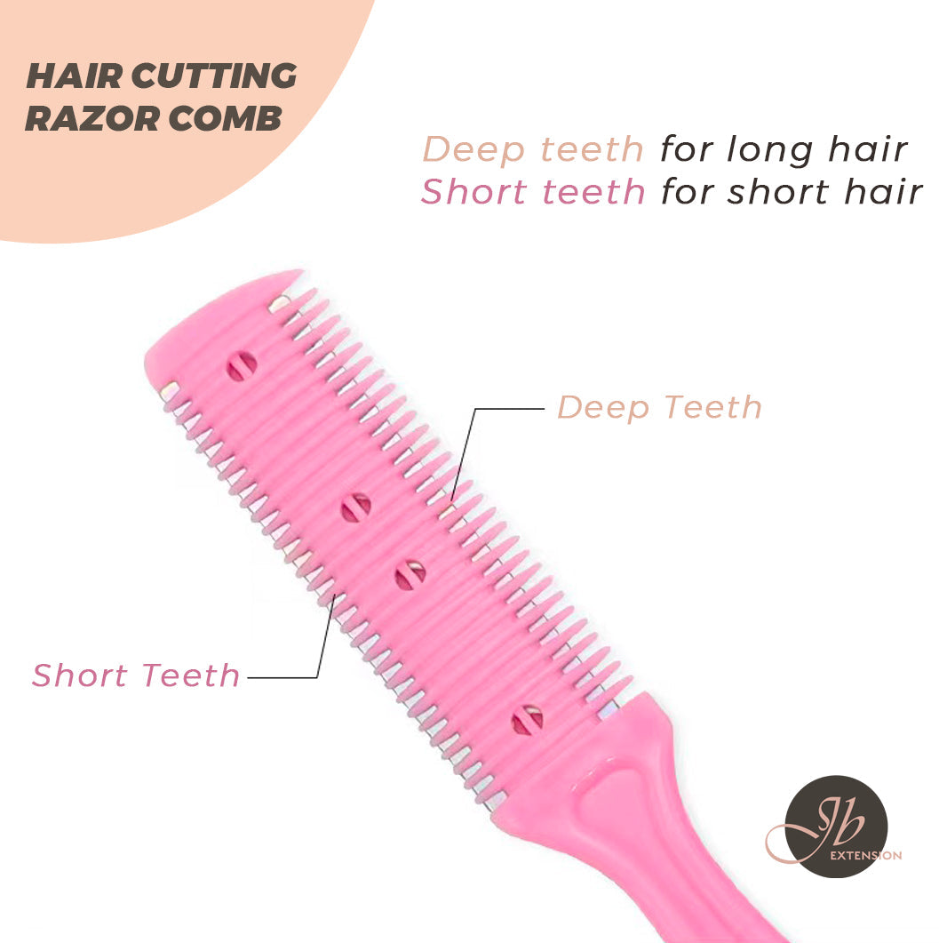 JBextension Trimmer Comb Hair Cutting Razor Comb Double Edge WIG Thinning Comb