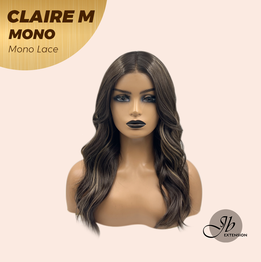 [PRE-ORDER] JBEXTENSION CLAIRE MONO Partial Monofilament Wig 22 Inches Brown With Highlight Partial Mono Lace Glueless Wig CLAIRE MONO【BENDY EAR TABS】