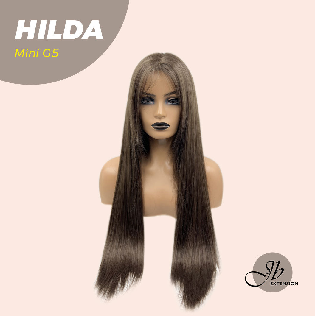 Get this look with our 28 Inches Long Cold Brown Straight Mini G5 Wig With Bangs HILDA