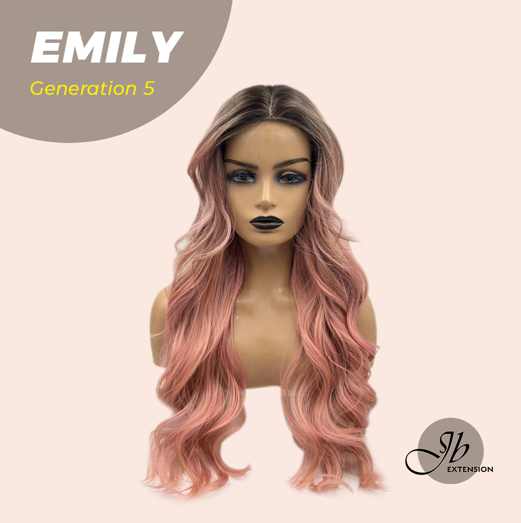 JBEXTENSION GENERATION FIVE 26 Inches Curly Ombre Pink Women Wig Without Bangs EMILY G5