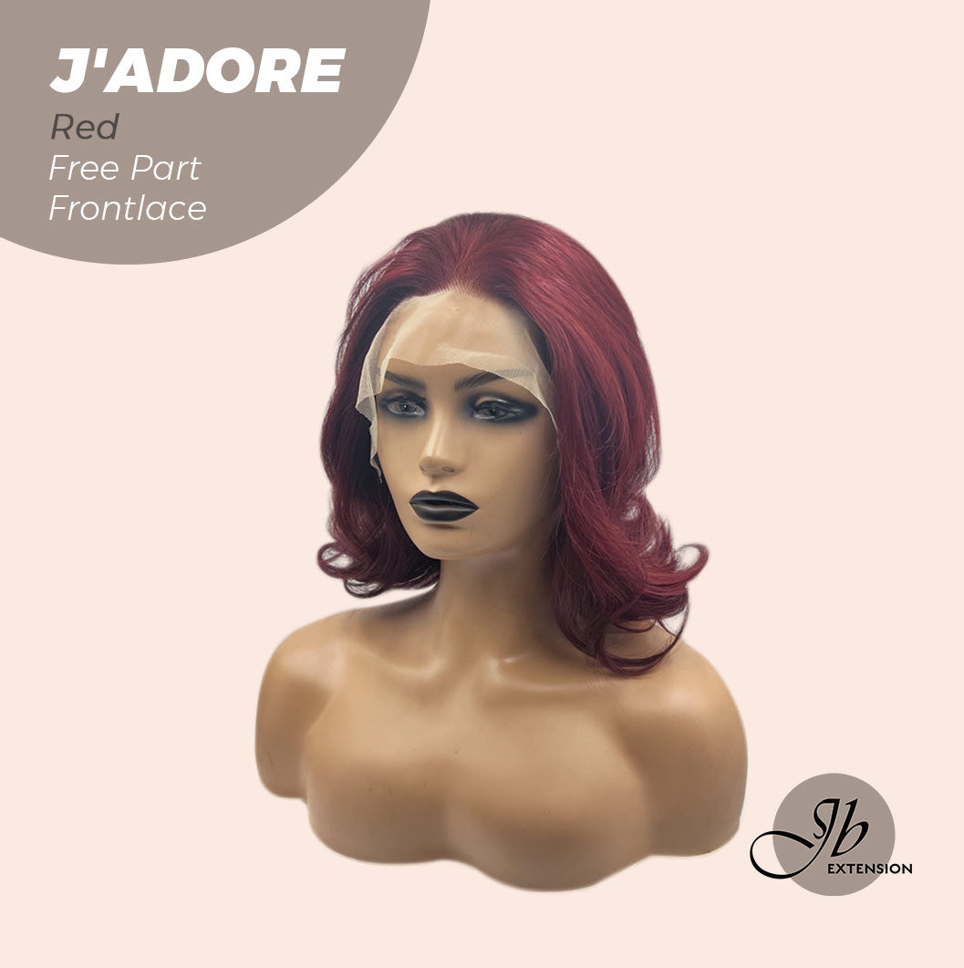 JBEXTENSION 10 Inches Red Curly Lace Front Wig.Pre Plucked 13*4 HD Transparent Lace Frontal Handmade Futura Fiber Swiss Lace Synthetic Fiber Glueless Wig JADOR RED