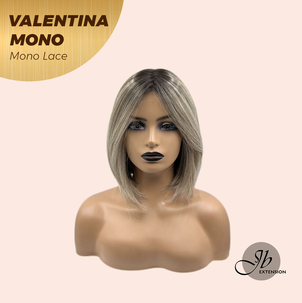 JBEXTENSION VALENTINA MONO Monofilament Handmade Wig 6X5 Full Monofilament Hand Tied Top Wig 12 Inches Ombre Brown Full Mono Lace Wig With Anti-slip Silicone Strips Glueless Wig VALENTINA MONO【BENDY EAR TABS】