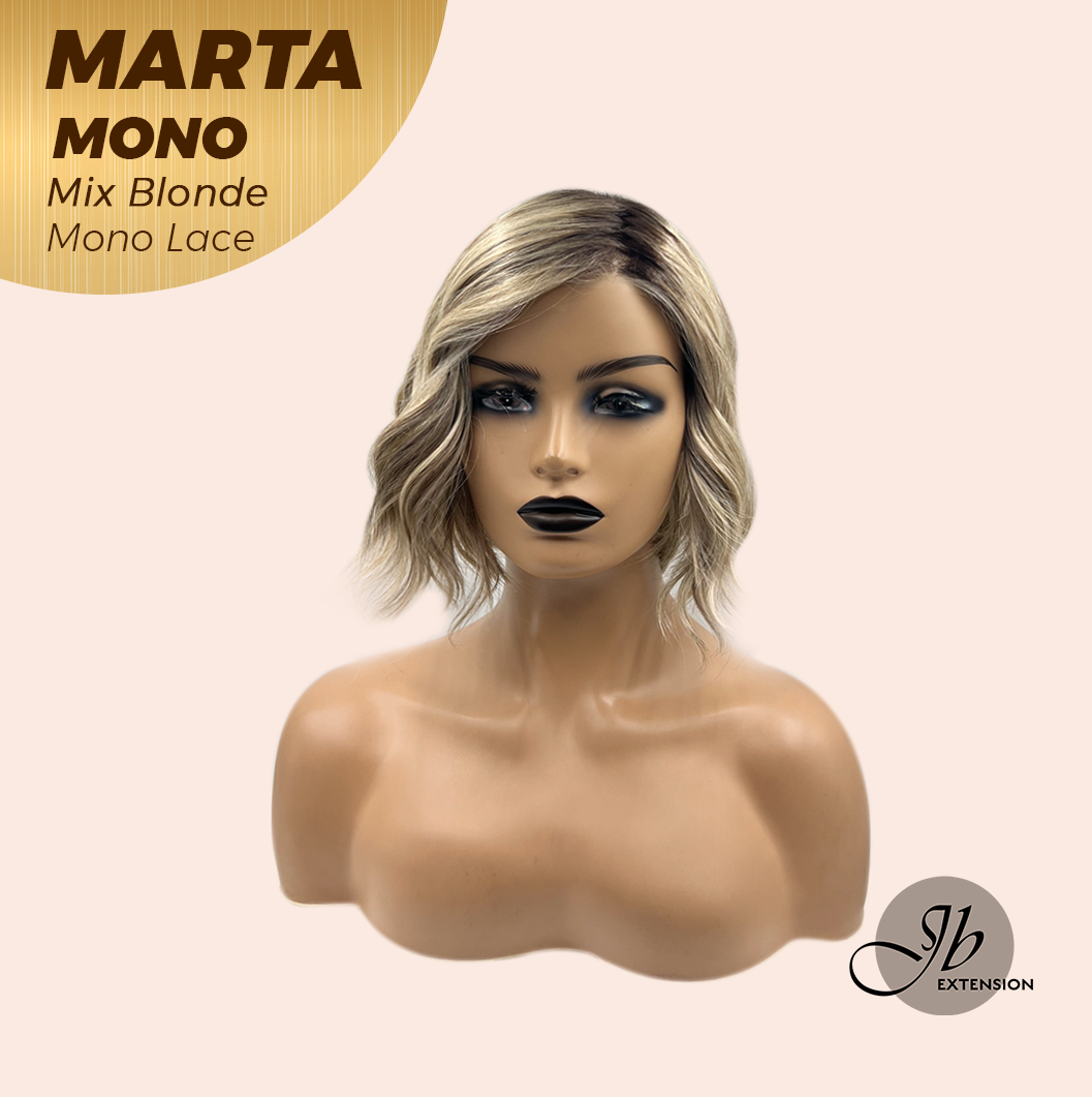 [PRE-ORDER] JBEXTENSION MARTA MONO MIX BLONDE Monofilament Handmade Wig 6X5 Full Monofilament Hand Tied Top Wig 10 Inches Mix Blonde Mono Lace Handmade Futura Fiber Wig With Anti-slip Silicone Strips Glueless Wig MARTA MONO MIX BLONDE【BENDY EAR TABS】
