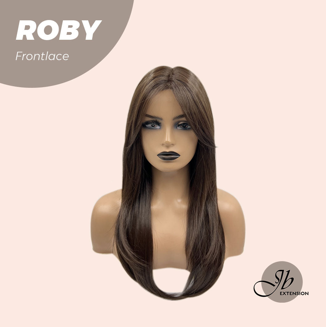 JBEXTENSION 22 Inches Brown Medium Length Women Pre-Cut Frontlace Glueless Wig ROBY