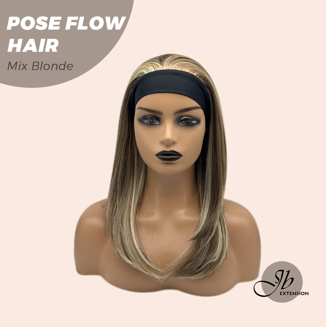 JBEXTENSION 18 Inches Mix Blonde Headband Wig POSE FLOW HAIR - MIX BLONDE
