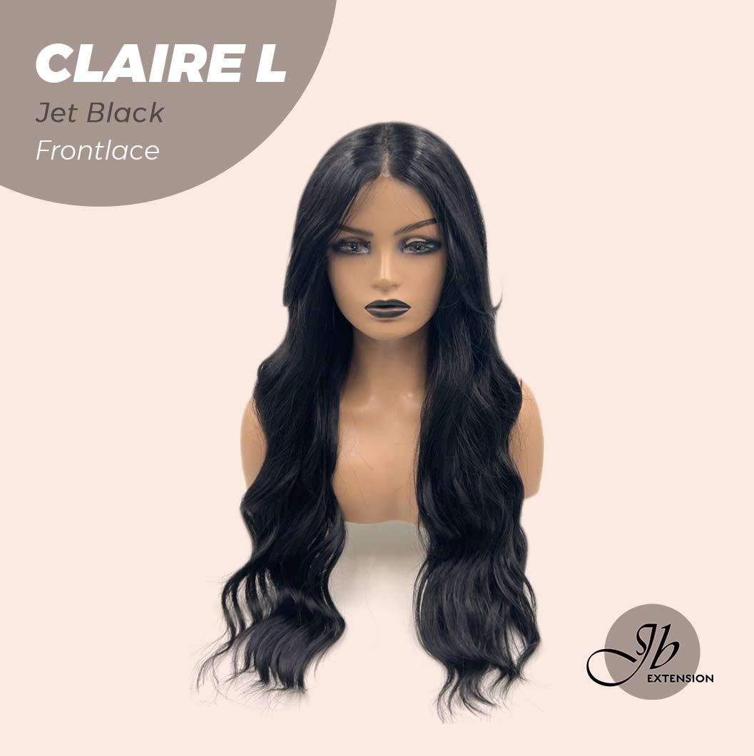 JBEXTENSION 26 Inches Body Wave Jet Black Pre-Cut Frontlace Glueless Wig CLAIRE L BLACK