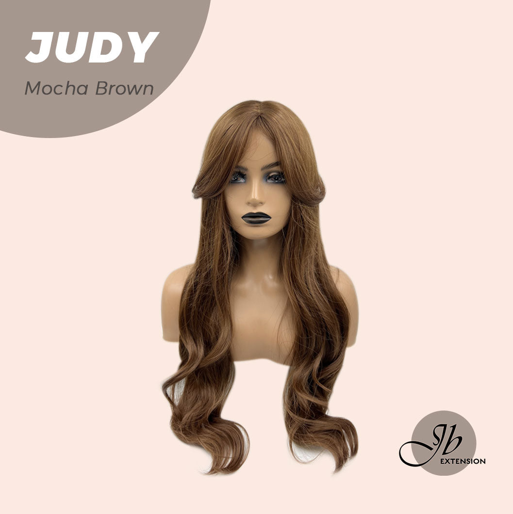 JBEXTENSION 26 Inches Long Curly Mocha Brown Wig JUDY MOCHA BROWN