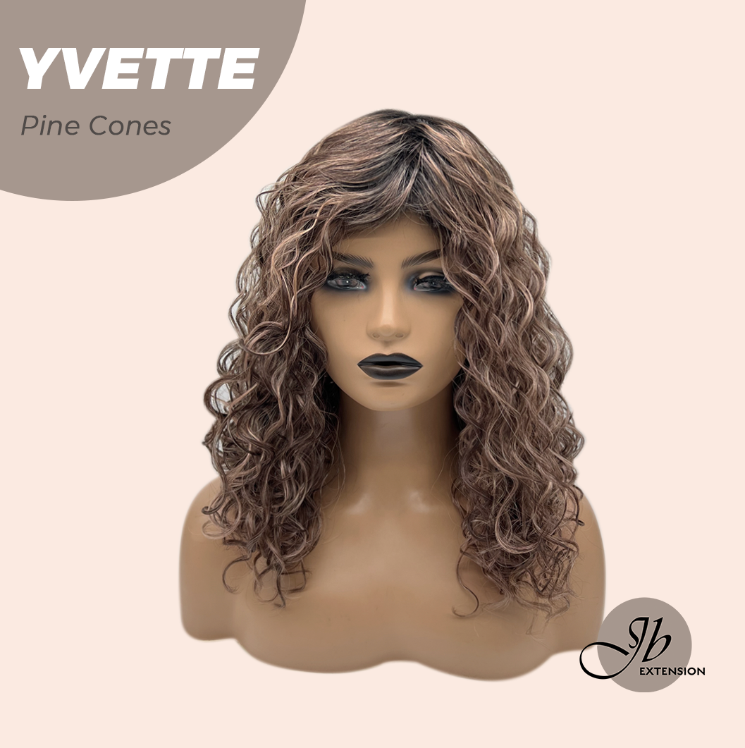JBEXTENSION 14 Inches Extra Curly Pine Cones Wig Women Fashion Full Machine Wig YVETTE PINE CONES【PLUS PERMATEASE】【BENDY EAR TABS】