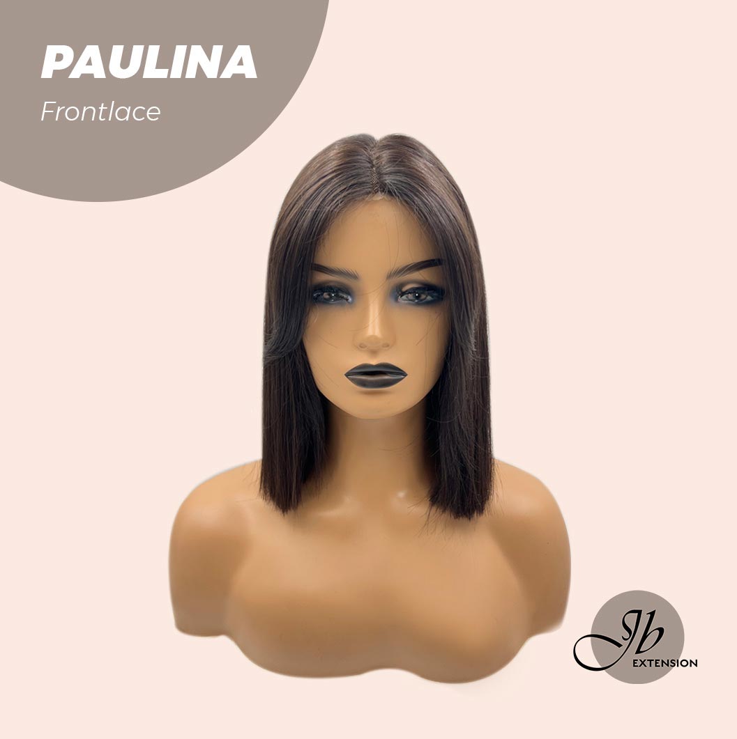 JBEXTENSION 10 Inches Bob Cut Soft Black Straight Pre-Cut Frontlace Glueless Wig PAULINA