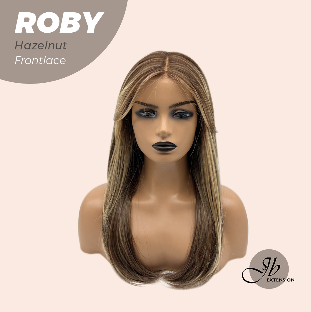 HOT OF SEASON - 22 Inches Hazelnut Blonde Highlight Women Pre-Cut Frontlace Glueless Wig ROBY HAZELNUT