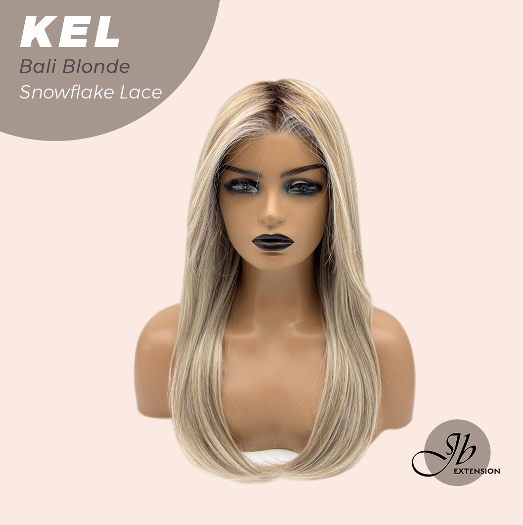 JBEXTENSION 22 Inches Bali Blonde Pre-Cut Snowflake Lace Frontlace Glueless Wig KEL BALI BLONDE【PERMATEASE】【BENDY EAR TABS】- S/M