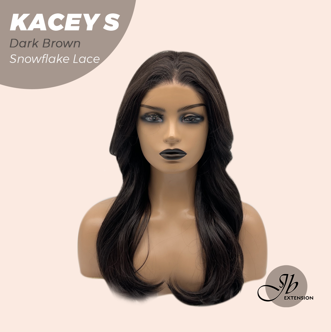 [PRE-ORDER] JBEXTENSION 20 Inches Dark Brown Pre-Cut Snowflake Lace Frontlace Glueless Wig KACEY S DARK BROWN【PERMATEASE】【BENDY EAR TABS】
