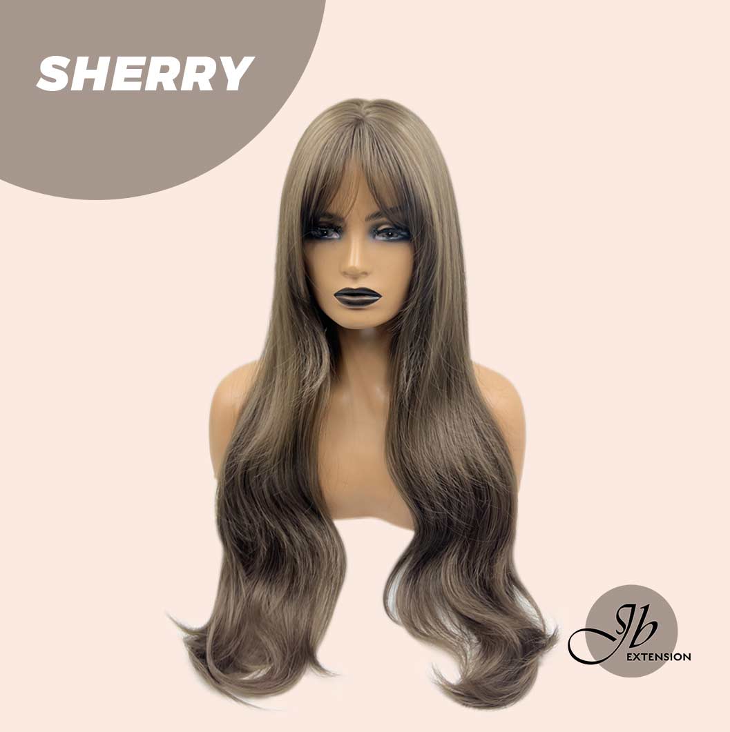 JBEXTENSION 28 Inches Brown Curly Wig With Bangs SHERRY