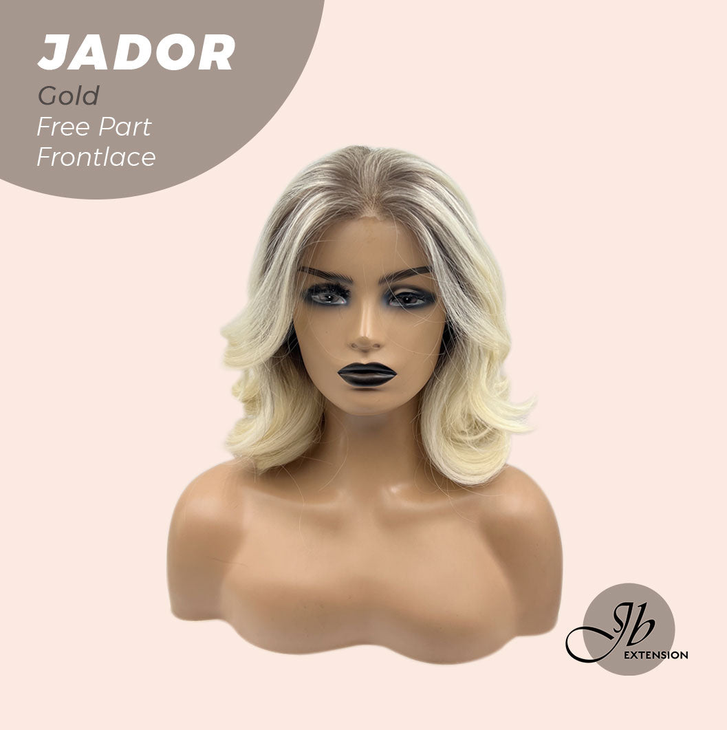 JBEXTENSION 10 Inches Light Blonde Curly Lace Front Wig.Pre Plucked 13*4 HD Transparent Lace Frontal Handmade Futura Fiber Swiss Lace Synthetic Fiber Pre-Cut Lace Glueless Wig JADOR GOLD