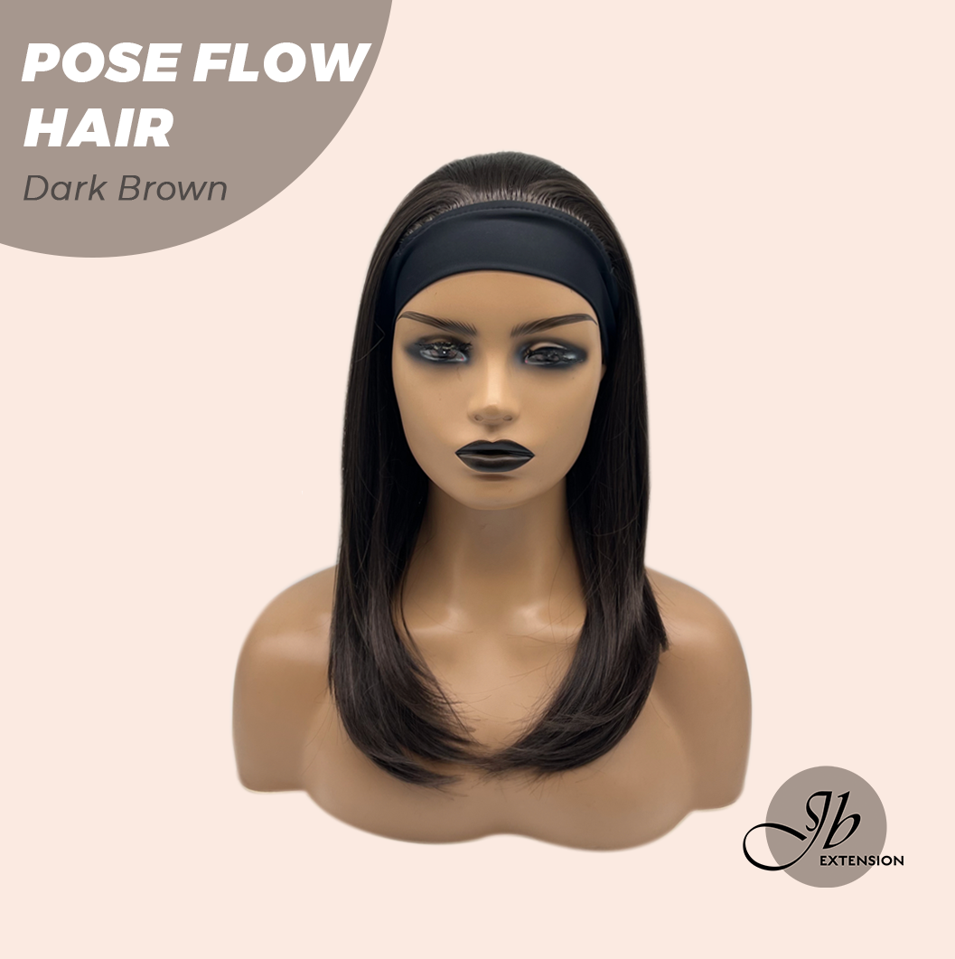 JBEXTENSION 18 Inches Dark Brown Headband Wig POSE FLOW HAIR - DARK BROWN
