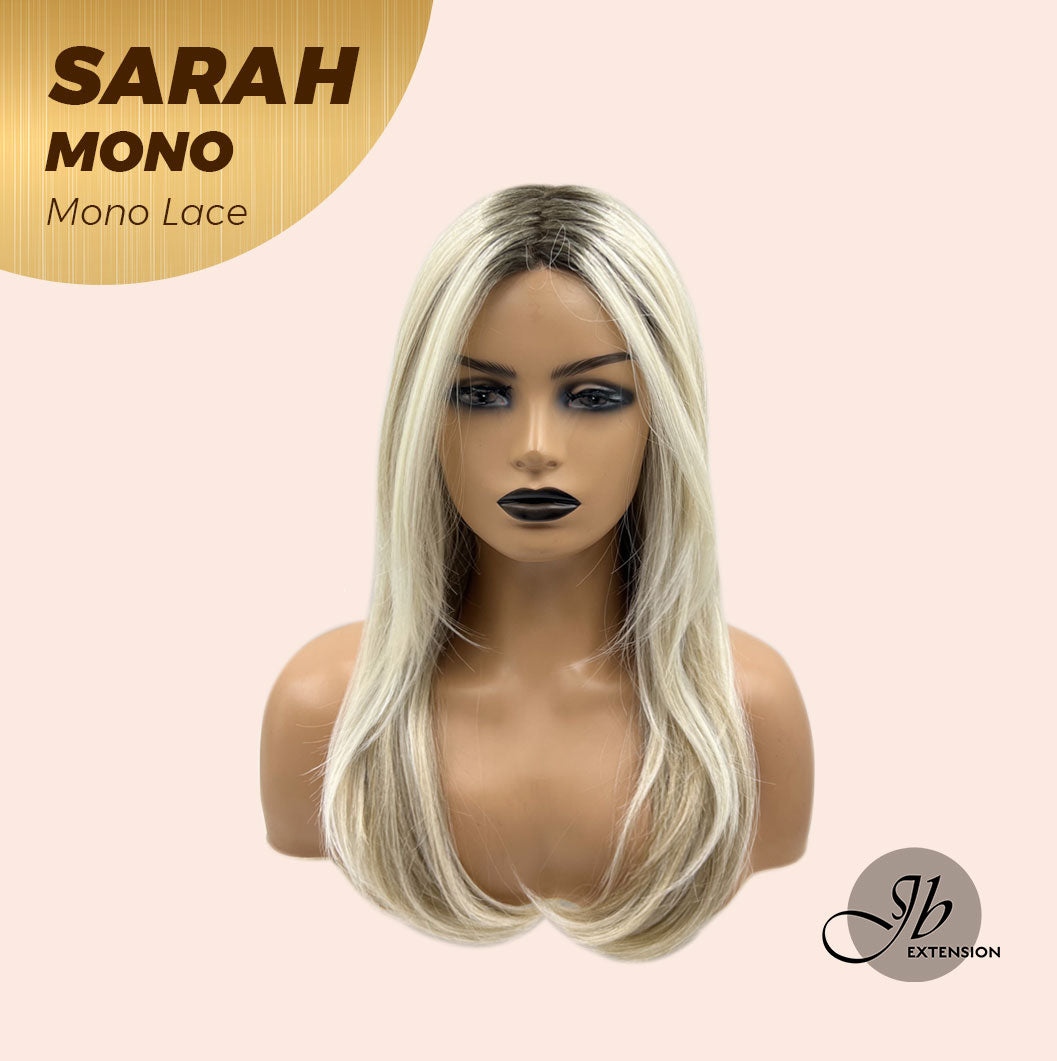 JBEXTENSION SARAH MONO Full Monofilament Wig 22 Inches Blonde Color Full Mono Lace Glueless With Anti-slip Silicone Strips Wig SARAH MONO【BENDY EAR TABS】