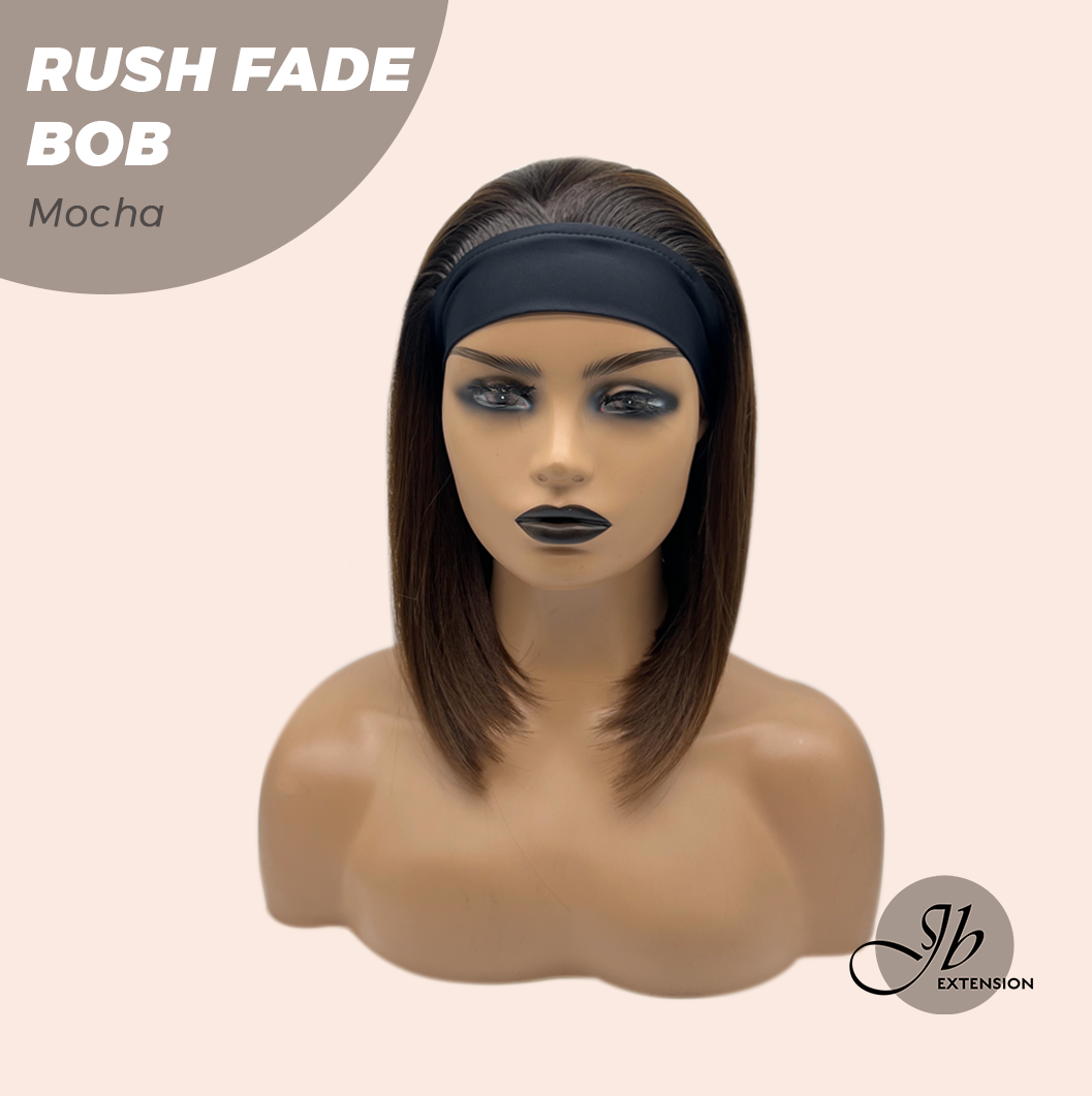 JBEXTENSION 12 Inches Short Hair Mocha Headband Wig RUSH FADE BOB - MOCHA