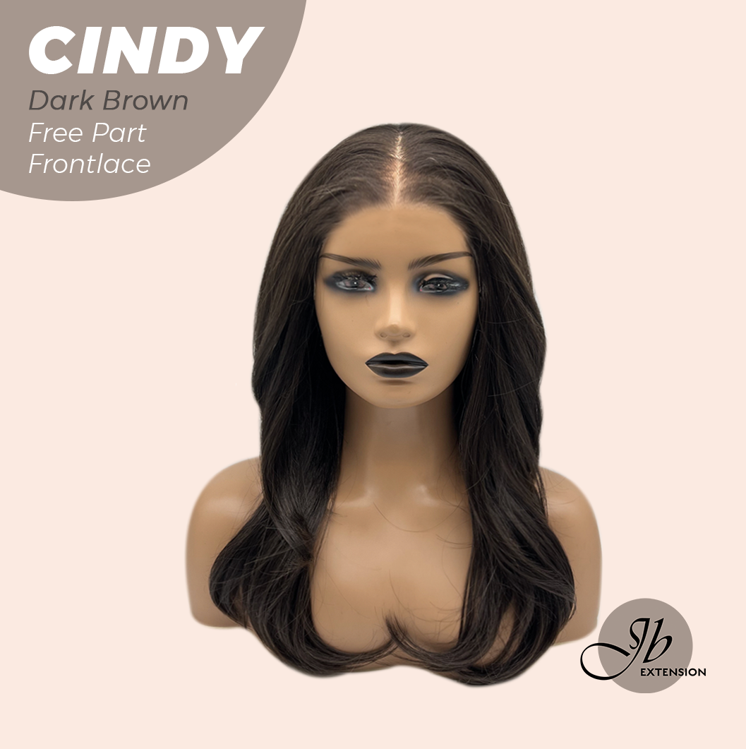 JBEXTENSION 20 Inches Dark Brown Curly Pre-Cut 9X6 U Lace Free Part Frontlace Glueless Wig CINDY DARK BROWN