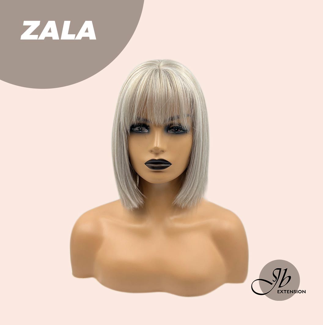 JBEXTENSION 10 Inches Bob Cut Tea Grey Hair With Bangs Wig ZALA