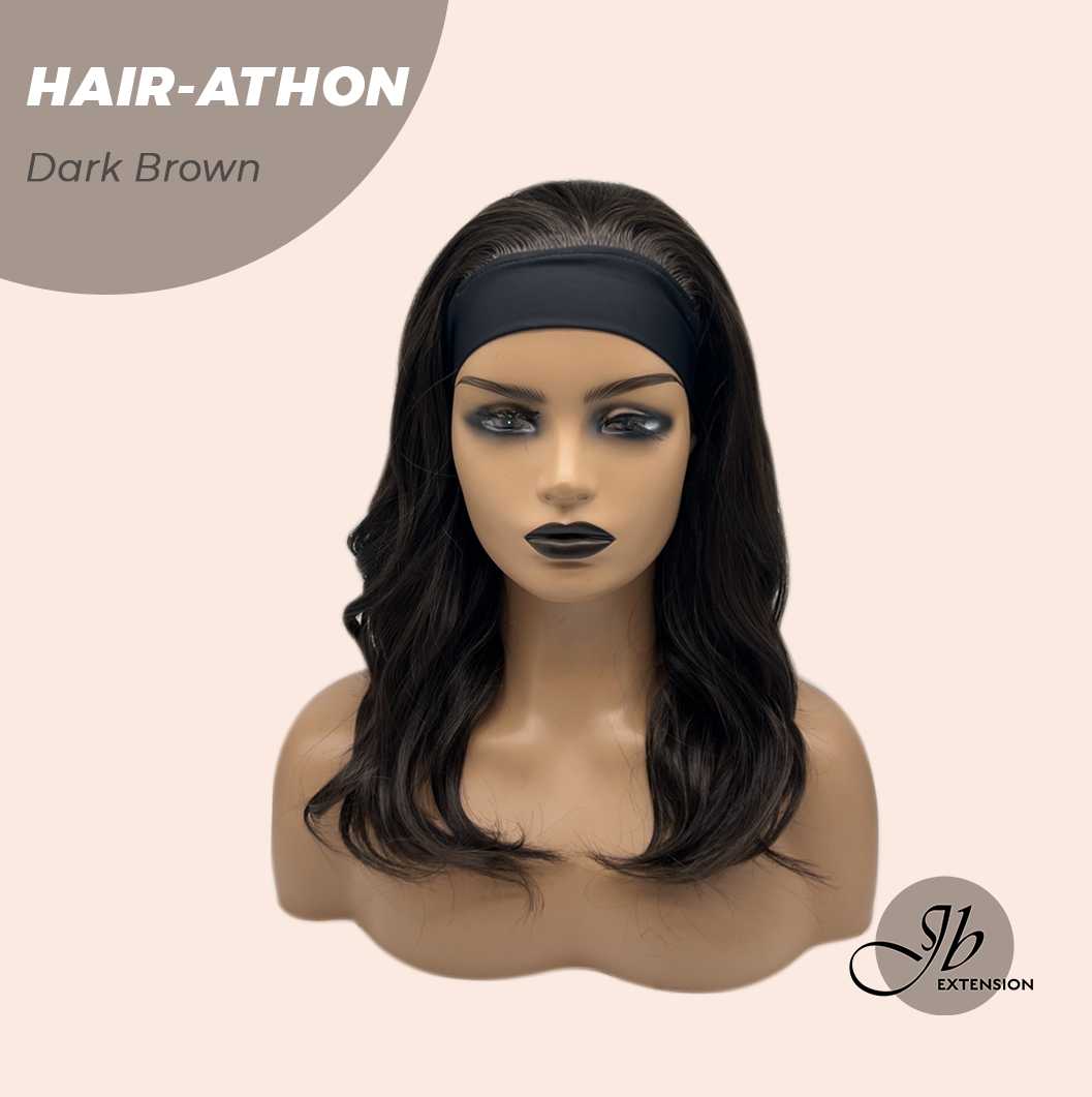 JBEXTENSION 18 Inches Curly Dark Brown Headband Wig HAIR-ATHON - DARK BROWN
