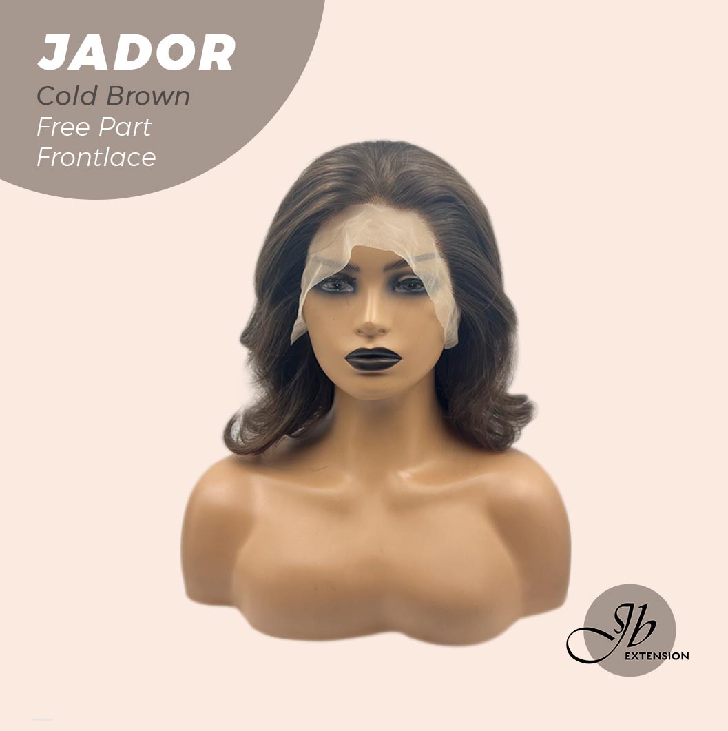 JBEXTENSION 10 Inches Cold Brown Curly Lace Front Wig.Pre Plucked 13*4 HD Transparent Lace Frontal Handmade Futura Fiber Swiss Lace Synthetic Fiber Glueless Wig JADOR BROWN