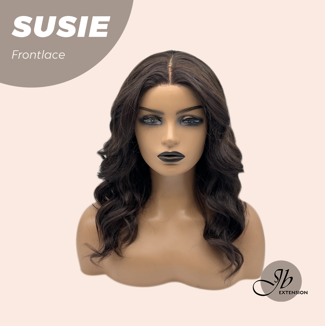 JBEXTENSION 16 Inches Dark Brown Women Pre-Cut Frontlace Glueless Wig SUSIE