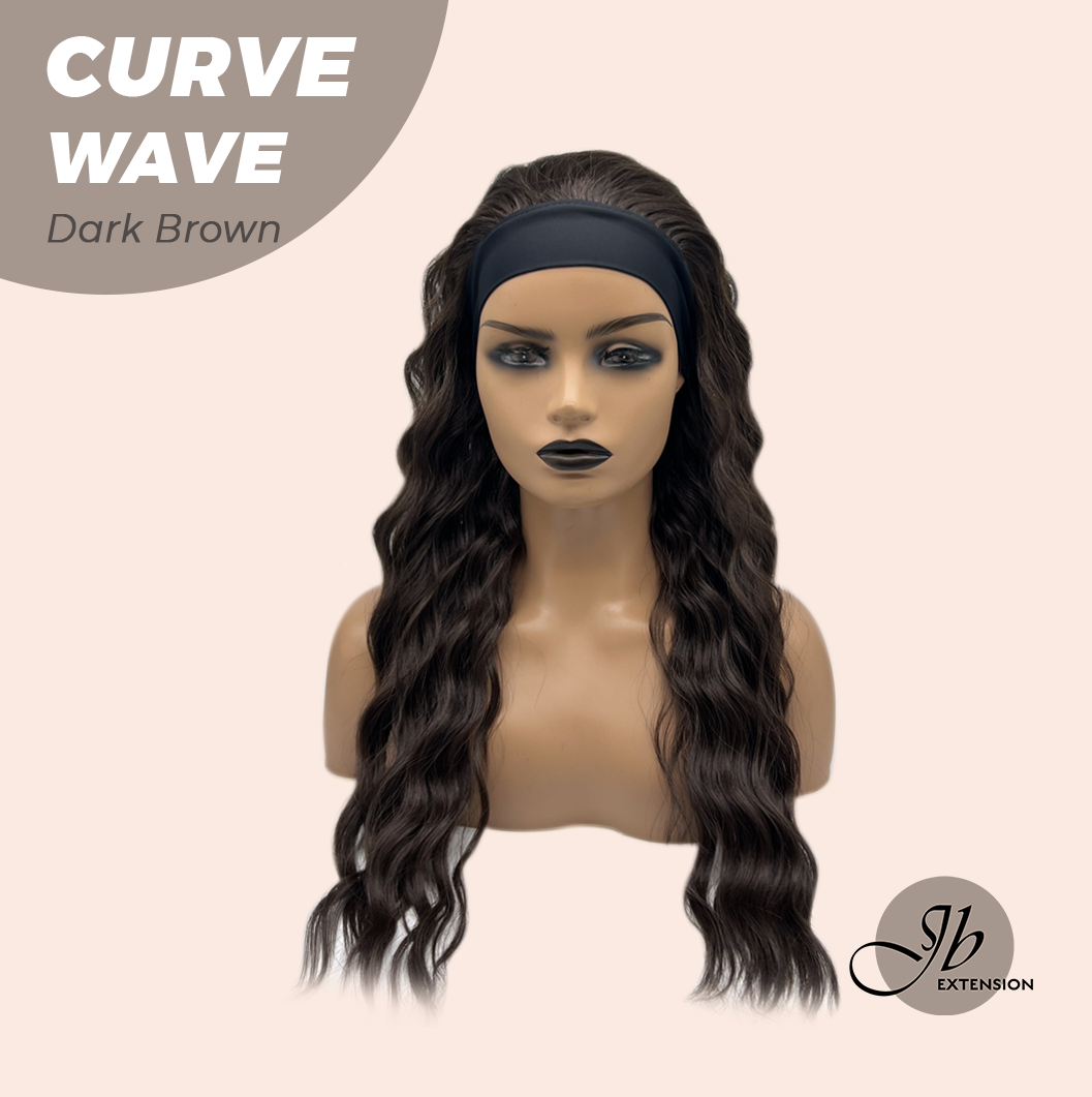 JBEXTENSION 26 Inches Long Wave Dark Brown Headband Wig CURVE WAVE - DARK BROWN