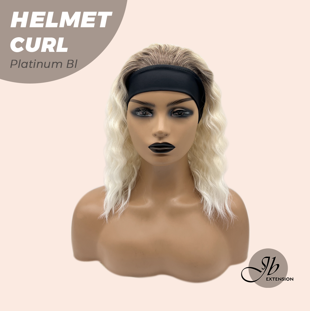 JBEXTENSION 15 Inches Short Curly Platinum Blonde Hair Headband Wig HELMET CURL - PLATINUM BLONDE