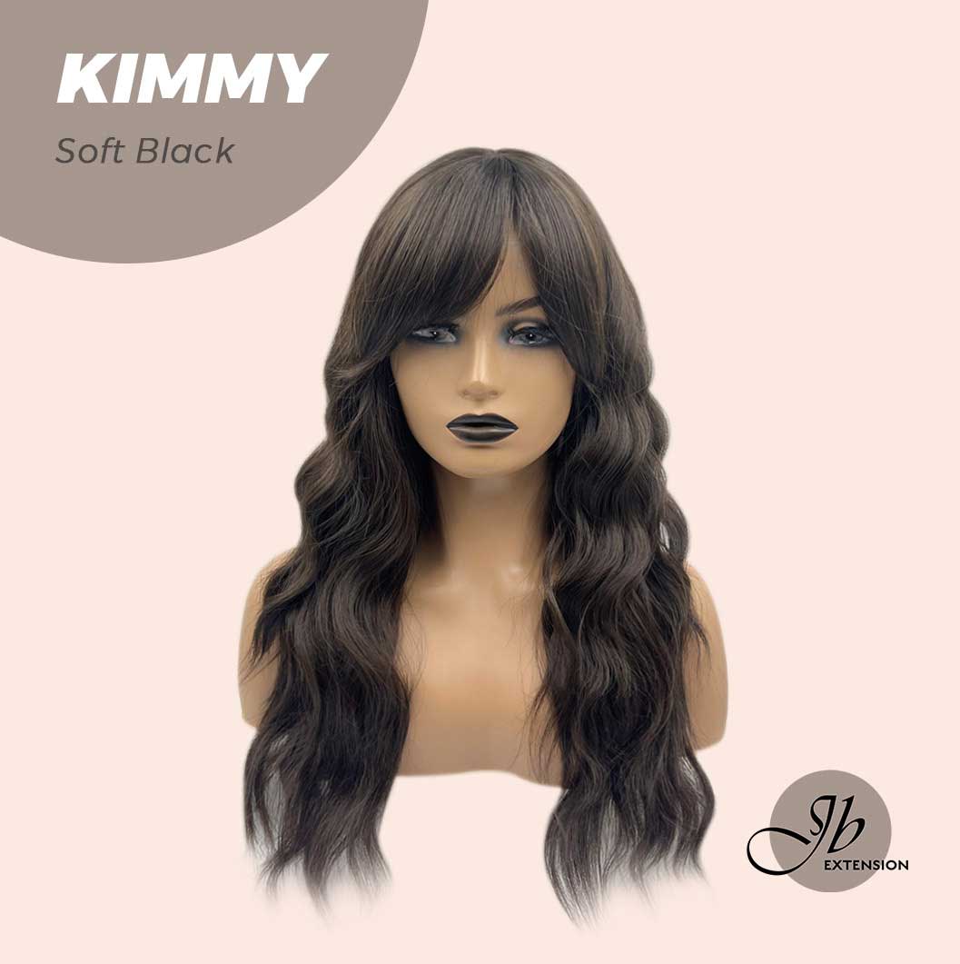 JBEXTENSION 24 Inches Soft Black Body Wave With Bangs Wig KIMMY SOFT BLACK