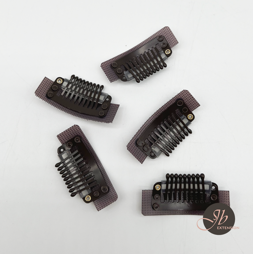 JBEXTENSION 5 Pcs 9-teeth Hair Extension Adjustable Smart Clips Hair Extension Wigs Reusable Snap Clips Comb Small Snap Wig Accessories for Women Wigs Smart Clips 5 Pcs