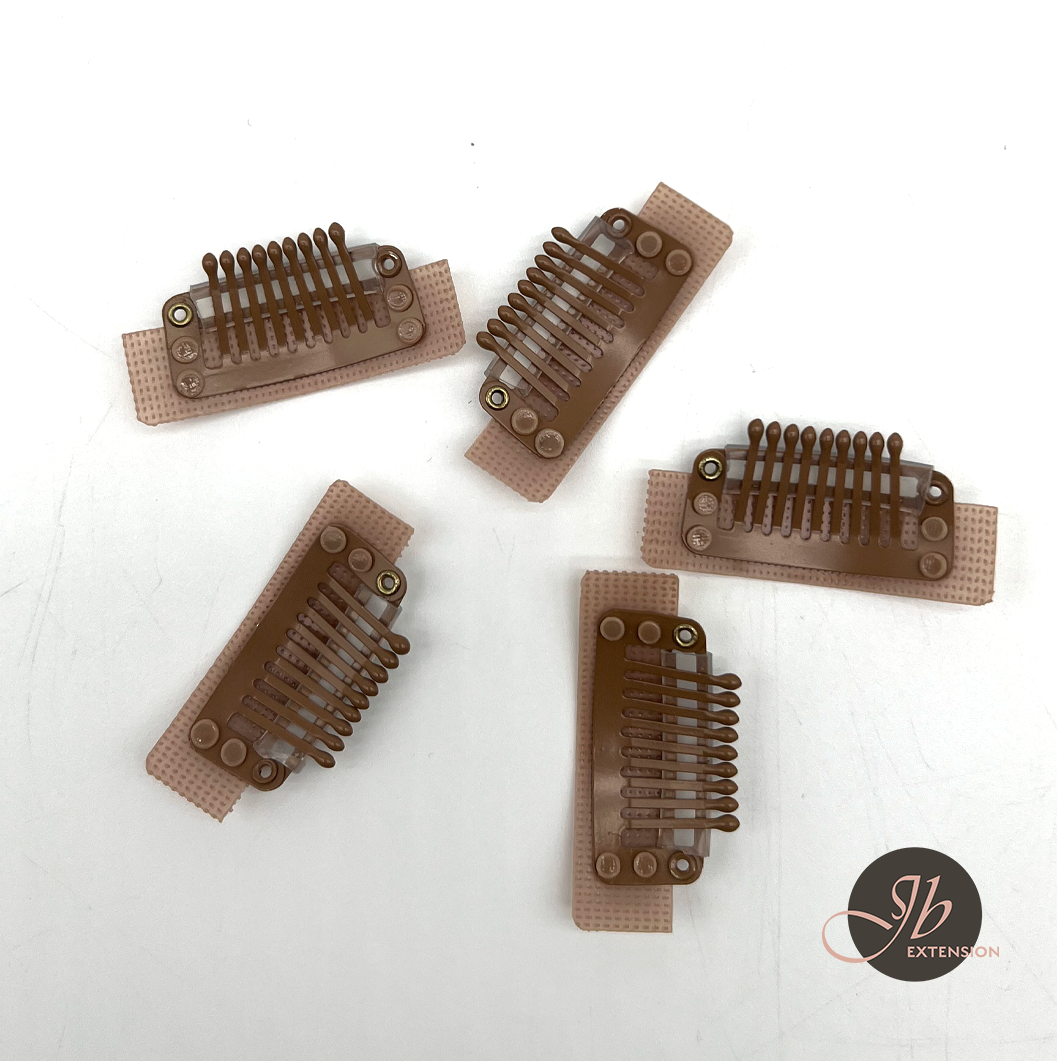 JBEXTENSION 5 Pcs 9-teeth Hair Extension Adjustable Smart Clips Hair Extension Wigs Reusable Snap Clips Comb Small Snap Wig Accessories for Women Wigs Smart Clips 5 Pcs