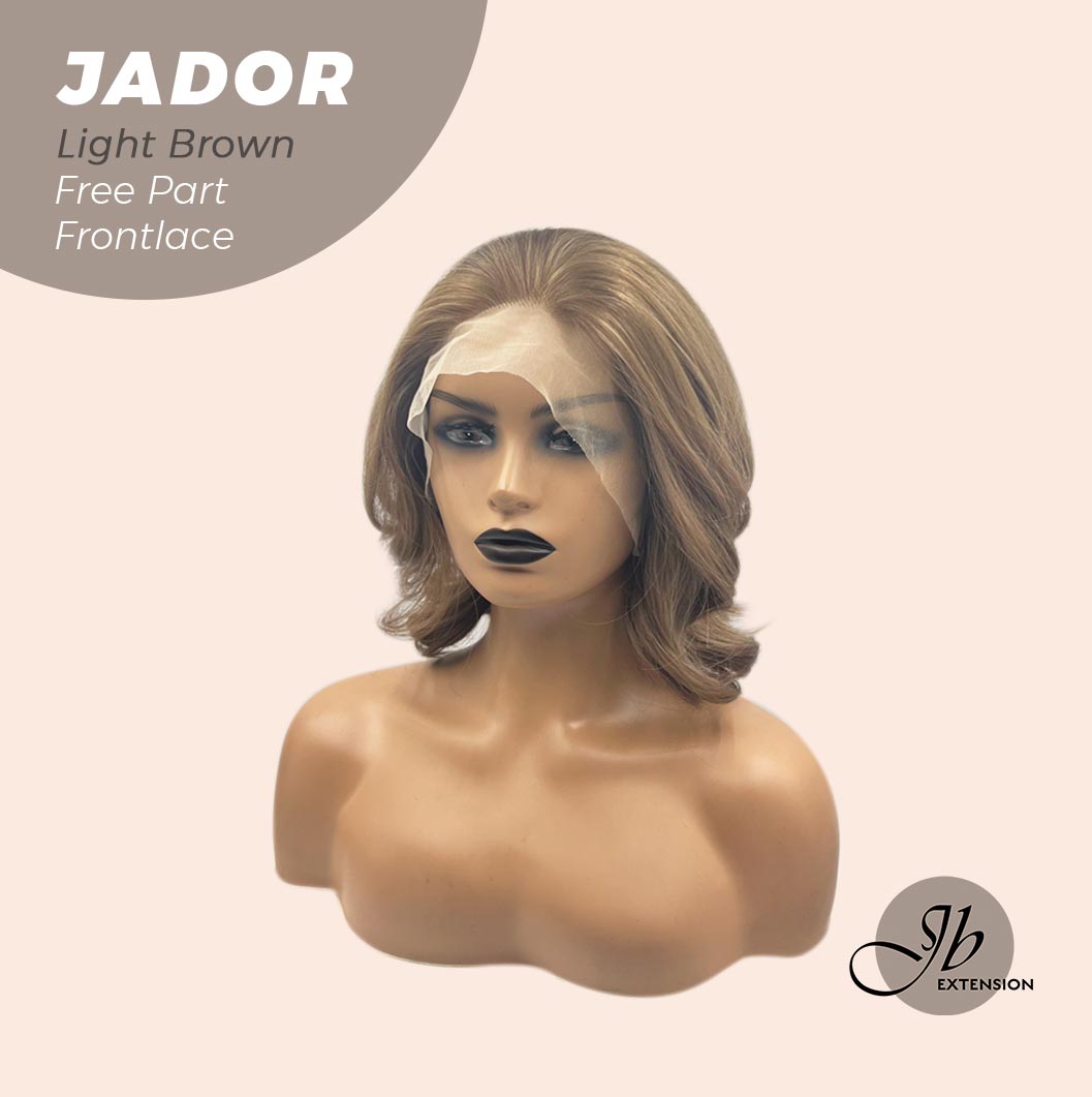 JBEXTENSION 10 Inches Light Brown Curly Lace Front Wig.Pre Plucked 13*4 HD Transparent Lace Frontal Handmade Futura Fiber Swiss Lace Synthetic Fiber Glueless Wig JADOR LIGHT BROWN