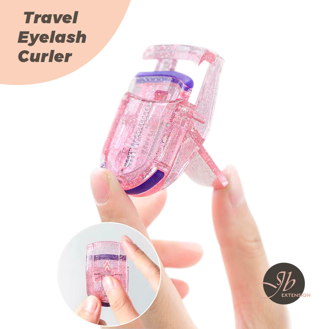 JBextension Travel Eyelash Curler, Pink - Plastic Eyelash Curlers for Travel Makeup - Comes with Bonus Replacement Lash Pad - 1 Pack