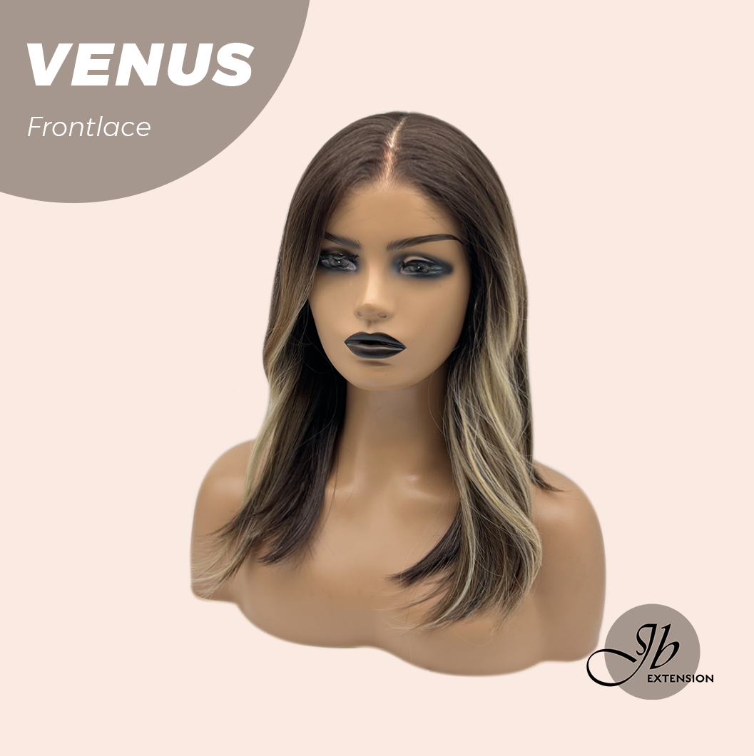 JBEXTENSION 16 Inches Mix Blonde Women Pre-Cut Frontlace Glueless Wig VENUS