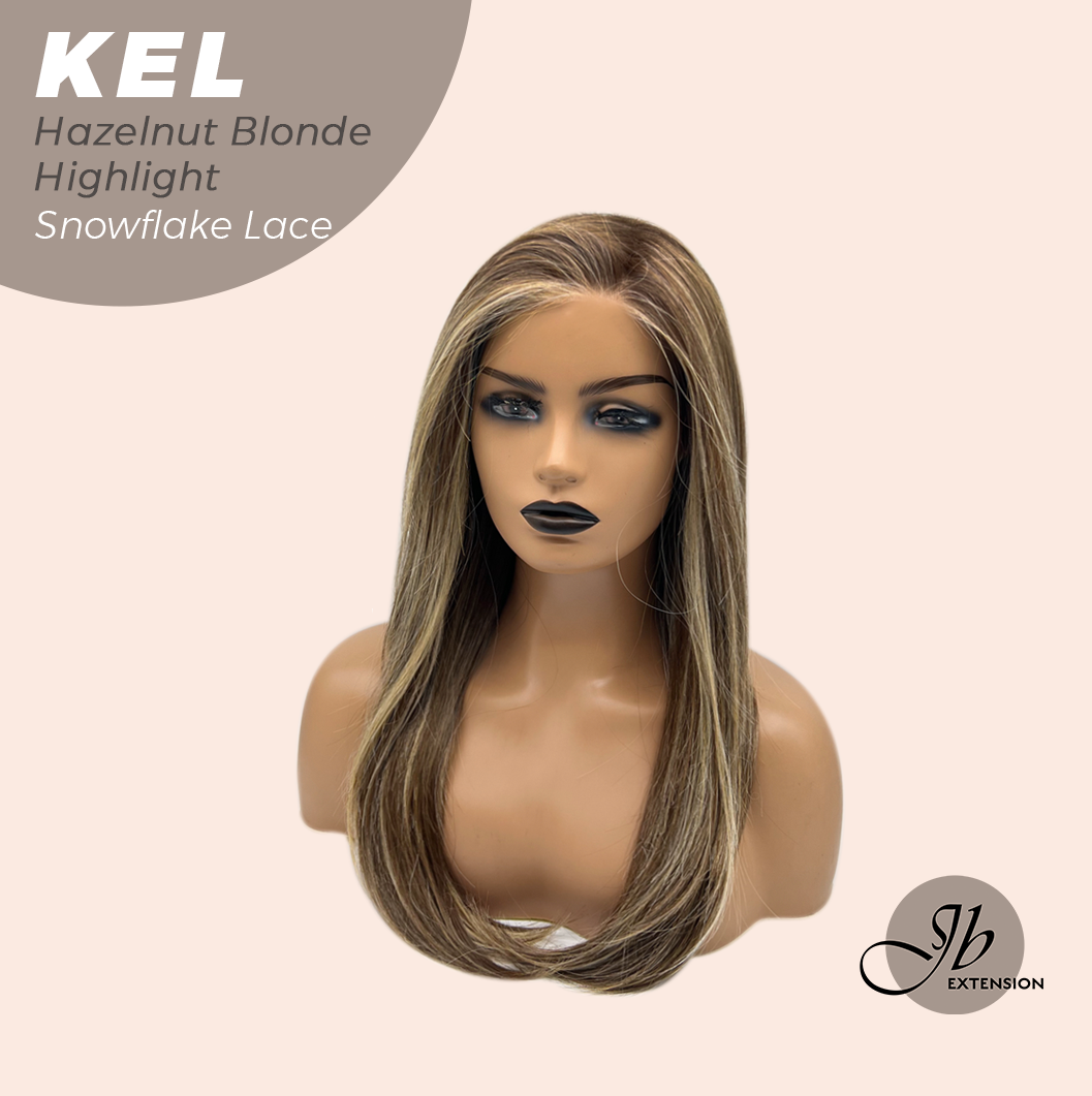 [PRE-ORDER] Get this Influencer Look with Hazelnut Blonde Highlight Pre-Cut Snowflake Lace Wig KEL HAZELNUT