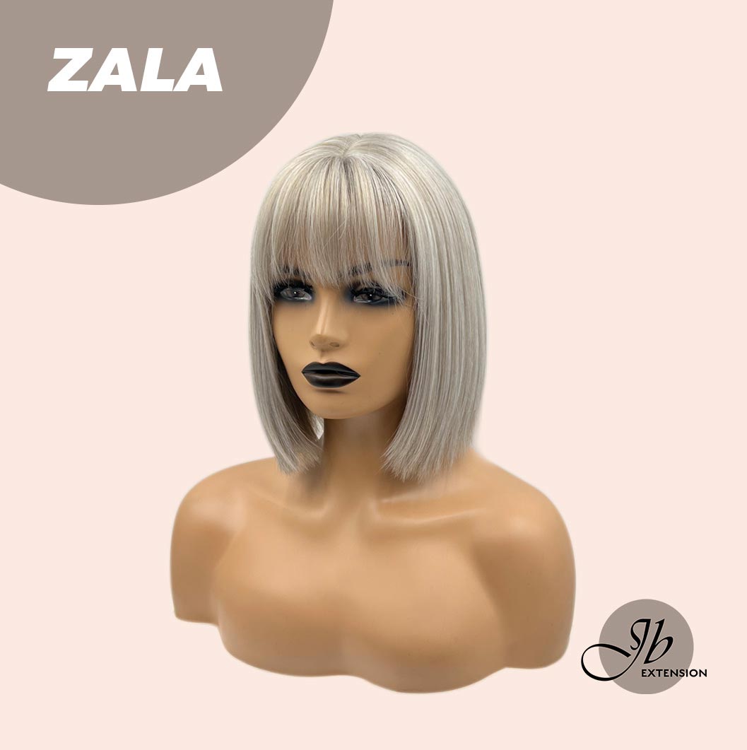 JBEXTENSION 10 Inches Bob Cut Tea Grey Hair With Bangs Wig ZALA