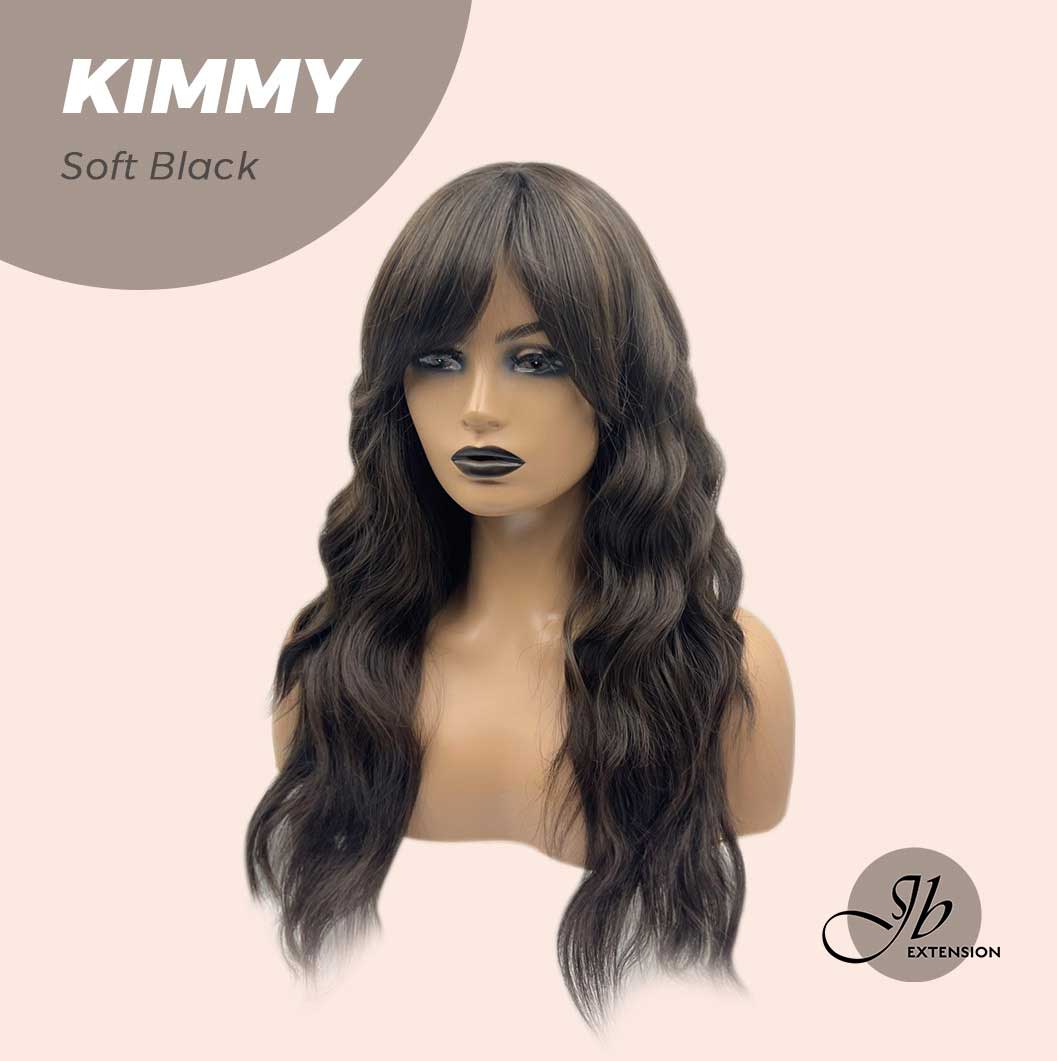 JBEXTENSION 24 Inches Soft Black Body Wave With Bangs Wig KIMMY SOFT BLACK