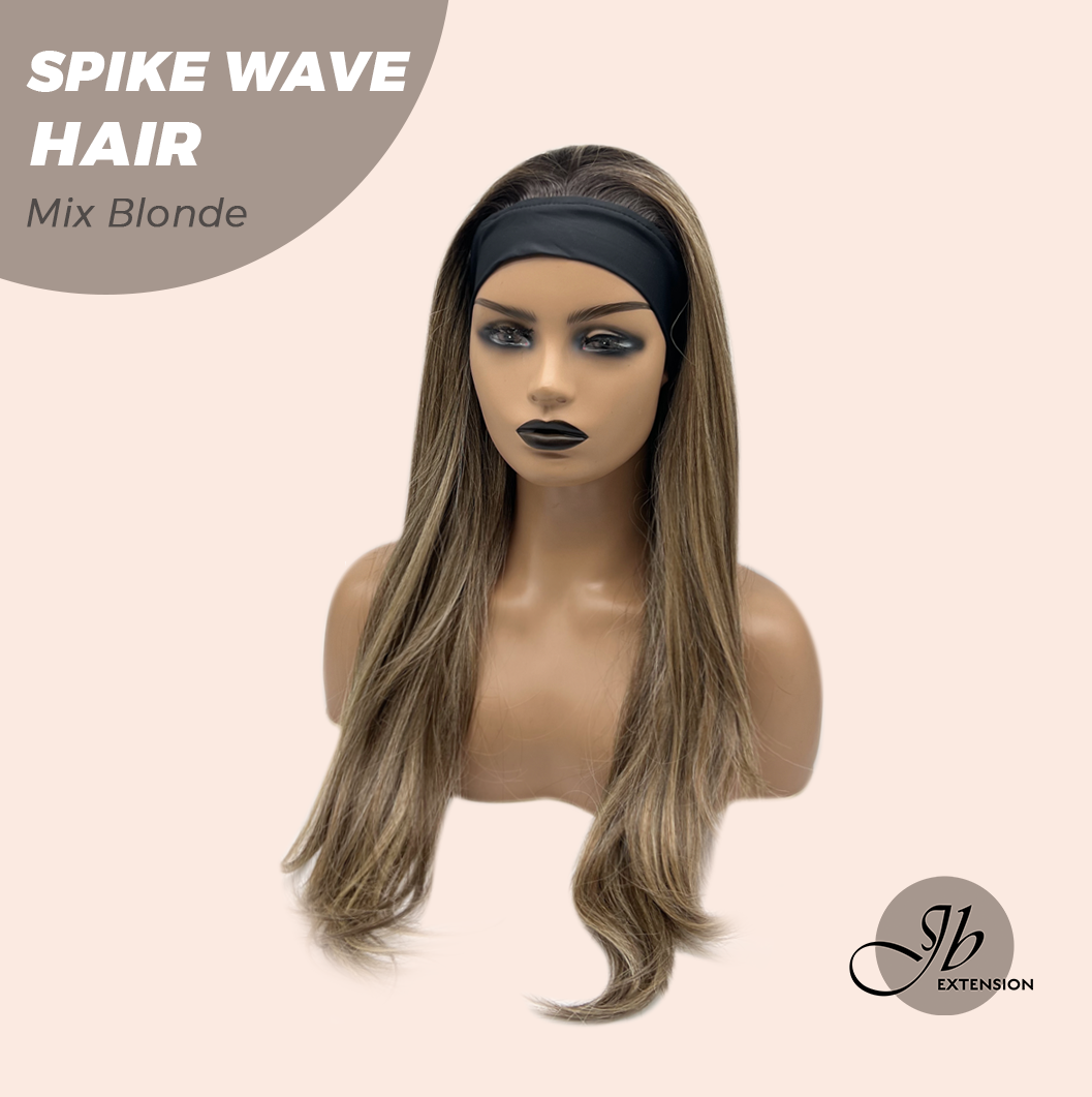 JBEXTENSION 24 Inches Long Curly Hair Mix Blonde Headband Wig SPIKE WAVE HAIR - MIX BLONDE
