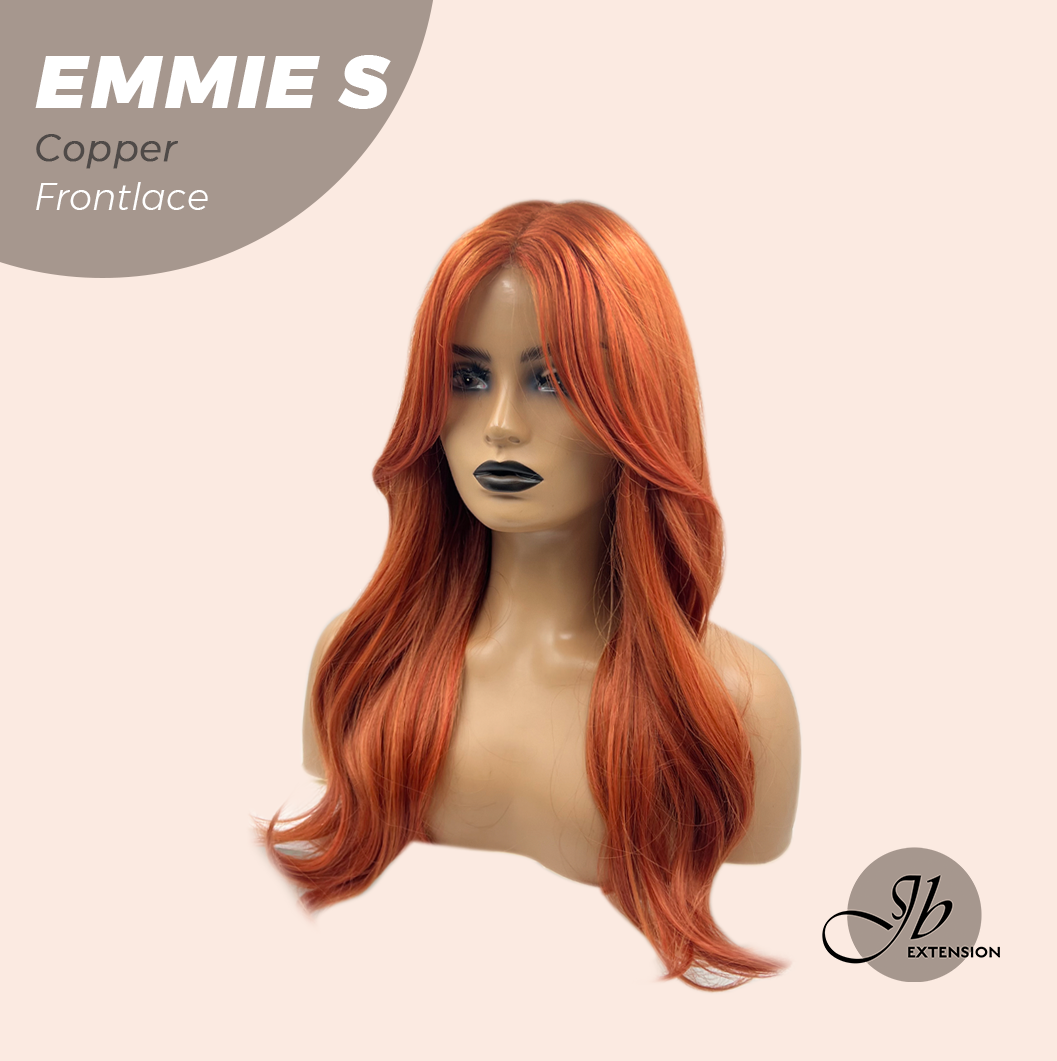 JBEXTENSION 22 Inches Curly Copper Pre-Cut Frontlace Glueless Wig EMMIE S COPPER