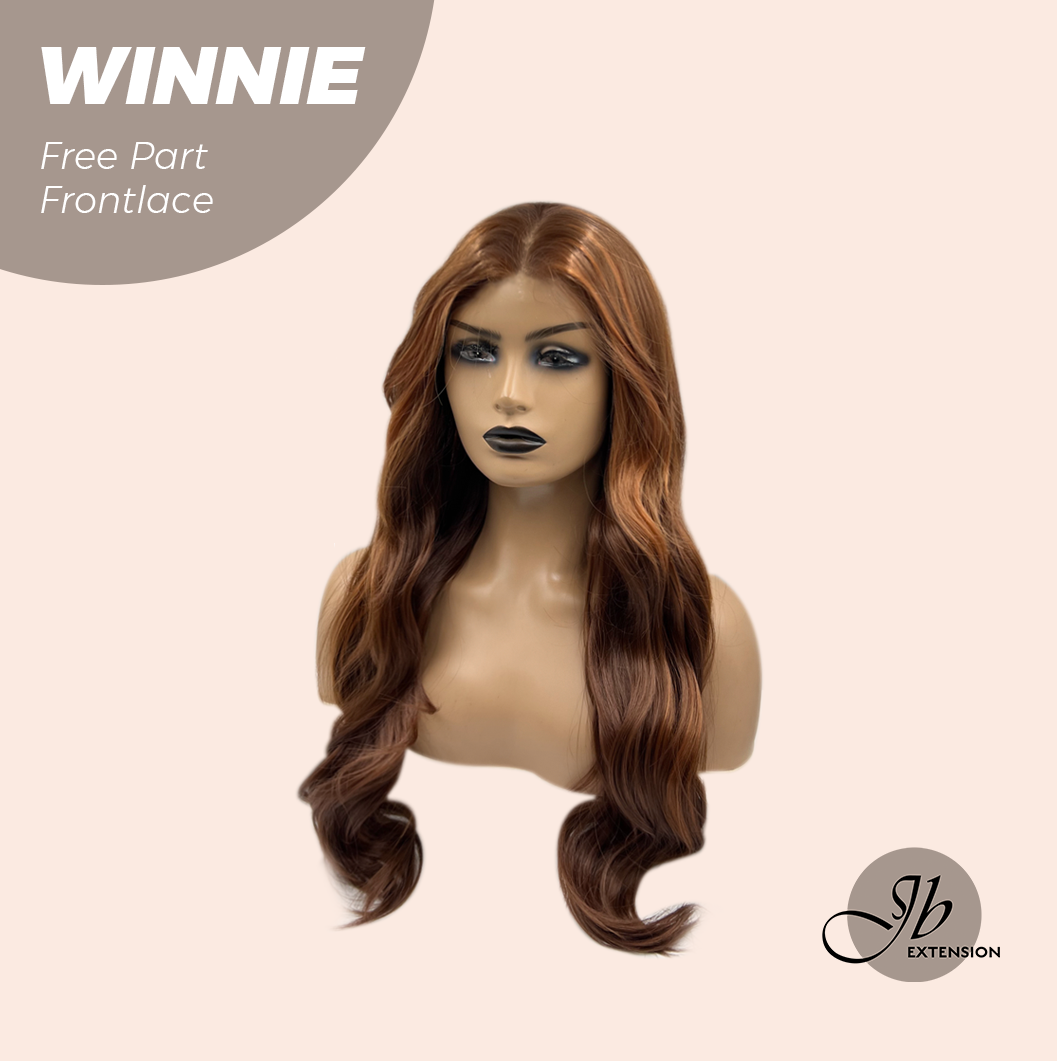 JBEXTENSION 26 Inches Copper Curly Fiber X, Tangle Less Pre-Cut Free Part Frontlae Glueless Wig WINNIE
