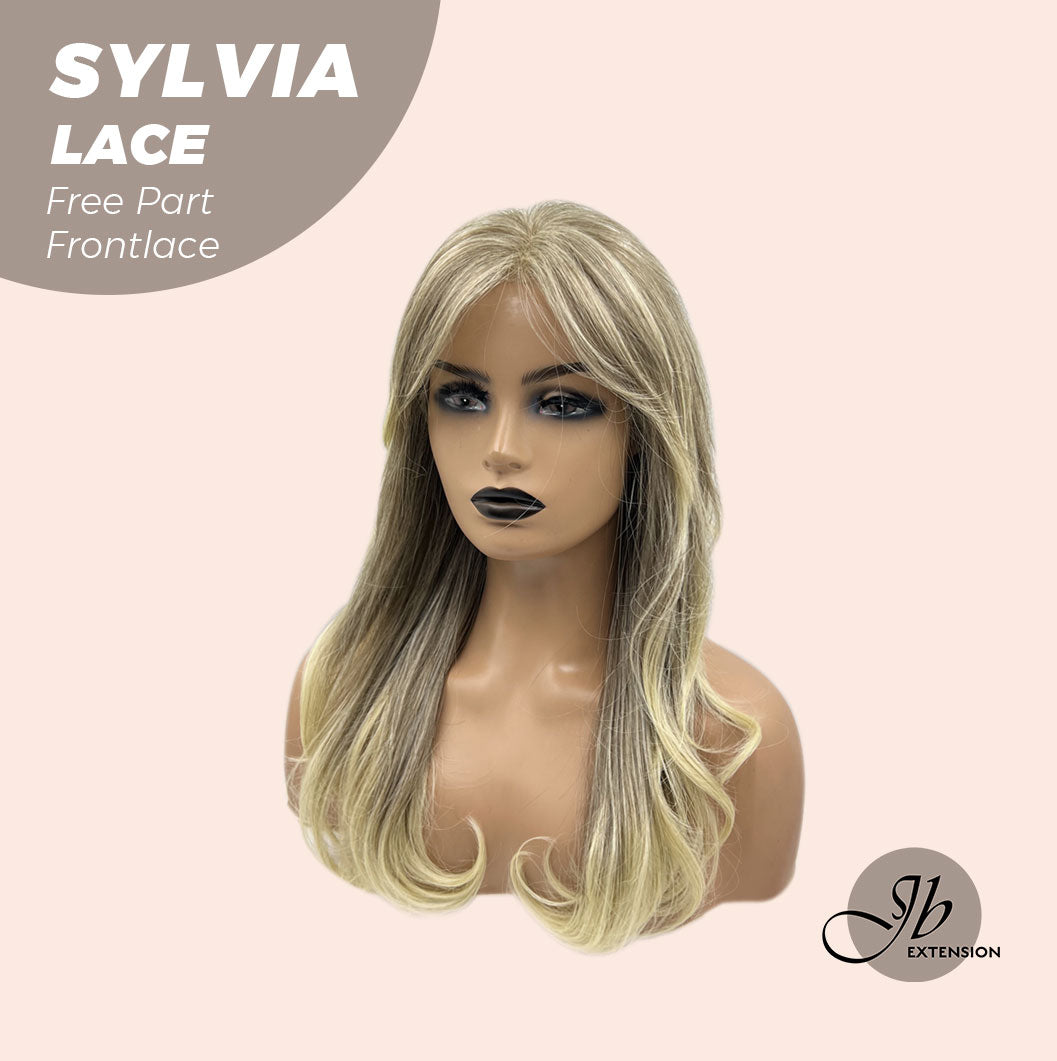 JBEXTENSION 20 Inches Dirty Blonde Curly Free Part Pre-Cut Frontlace Glueless Wig SYLVIA LACE