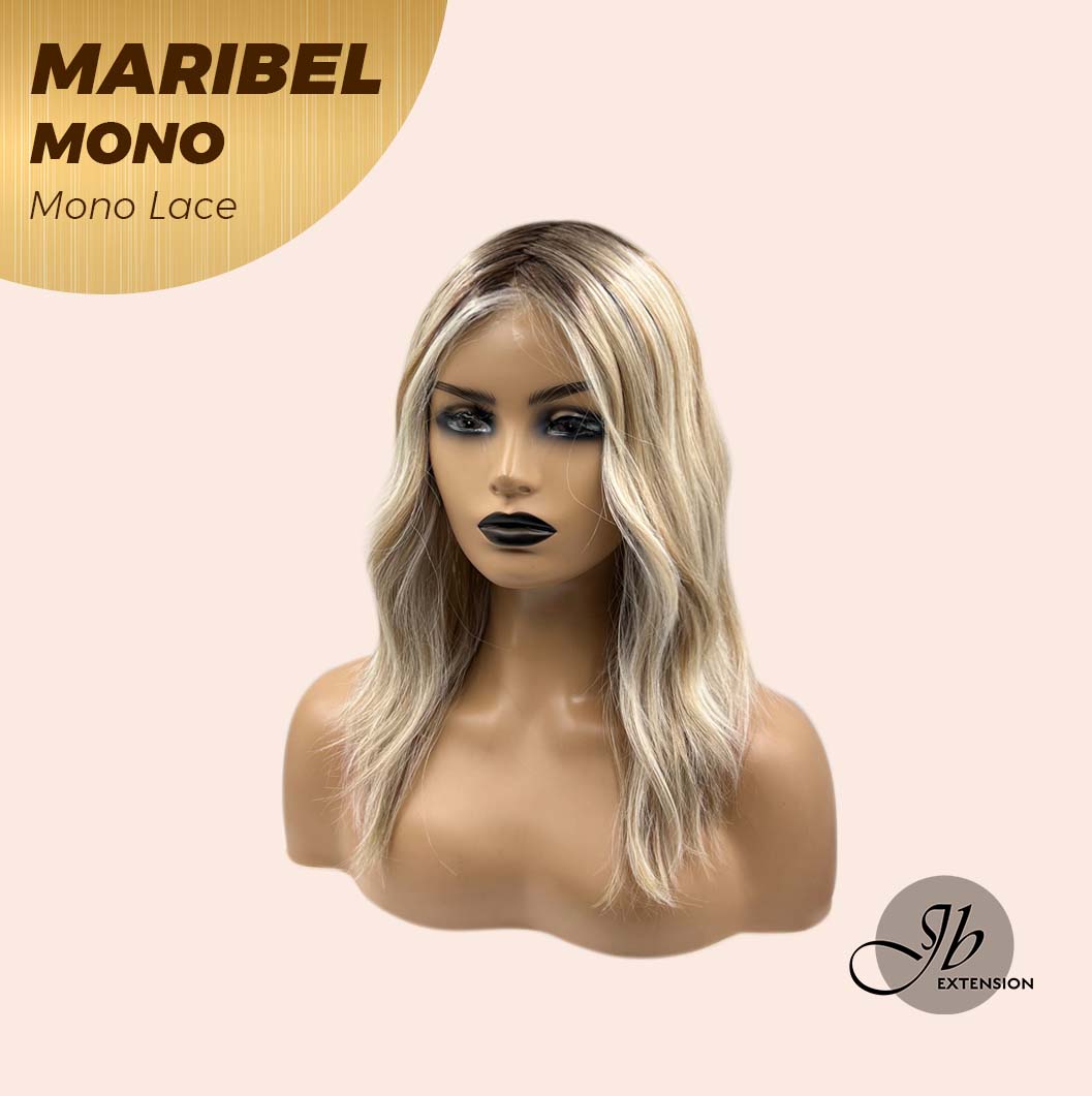 [PRE-ORDER] JBEXTENSION MARIBEL MONO Monofilament Handmade Wig 6X5 Full Monofilament Hand Tied Top Wig 16 Inches Blonde With Dark Root Wave Mono Lace Wig With Anti-slip Silicone Strips Glueless Wig Maribel Mono【BENDY EAR TABS】