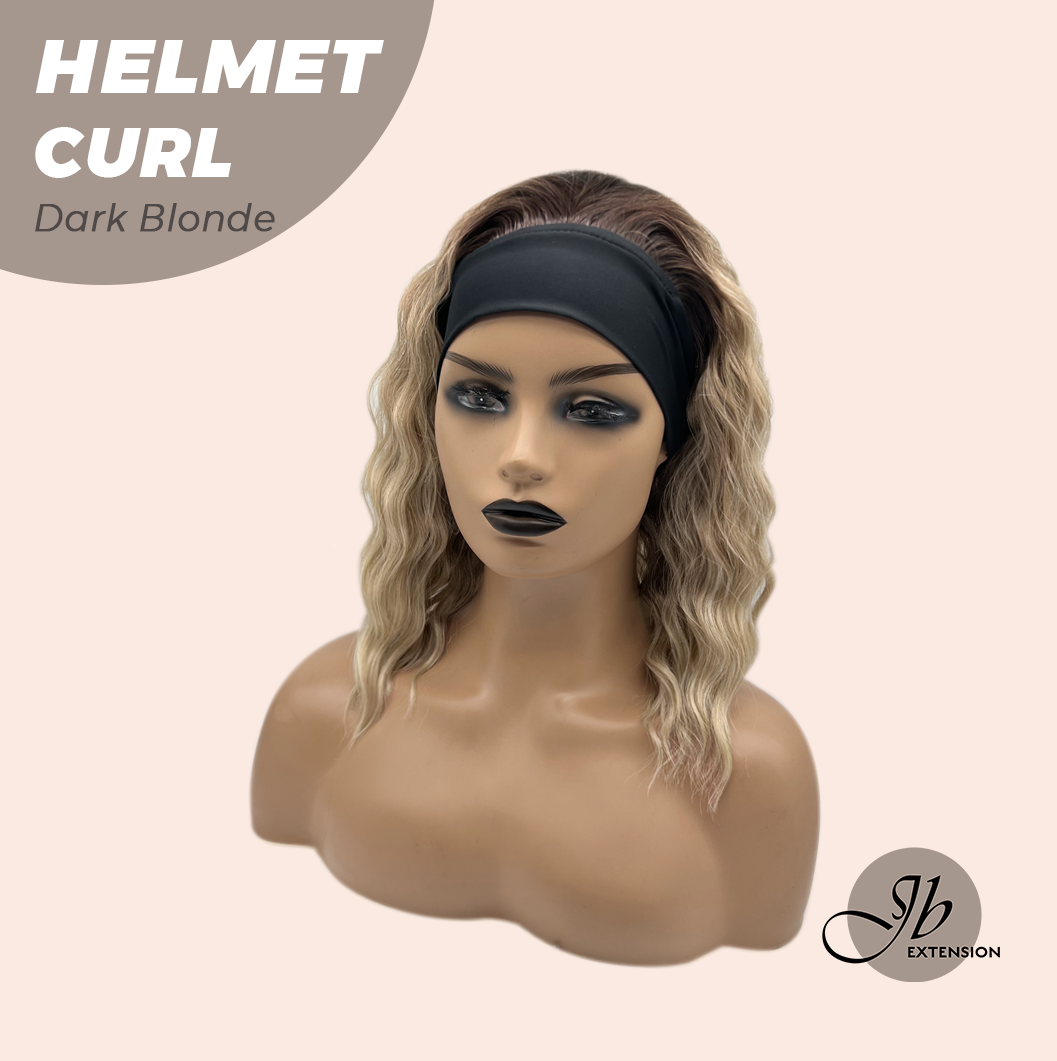 JBEXTENSION 15 Inches Short Curly Dark Blonde Hair Headband Wig HELMET CURL - DARK BLONDE