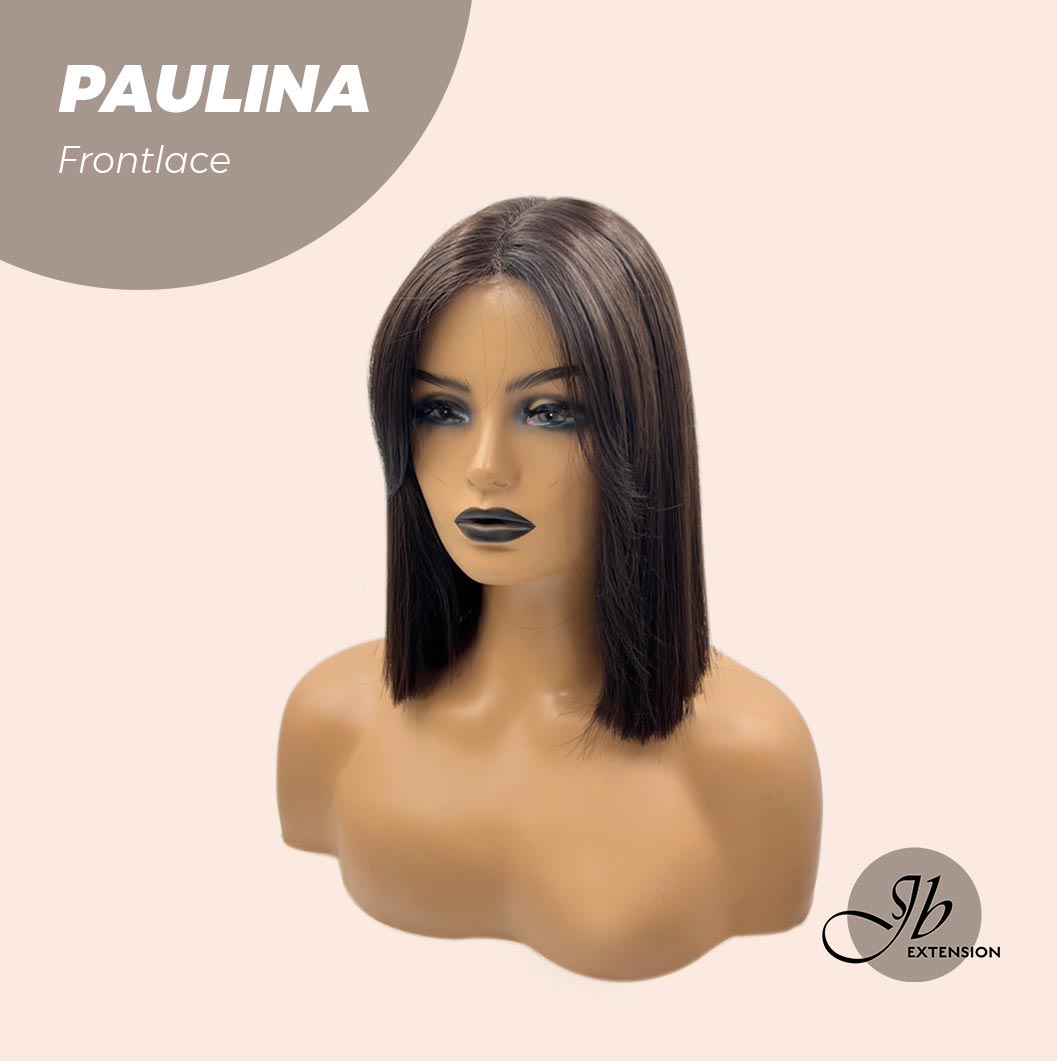 JBEXTENSION 10 Inches Bob Cut Soft Black Straight Pre-Cut Frontlace Glueless Wig PAULINA