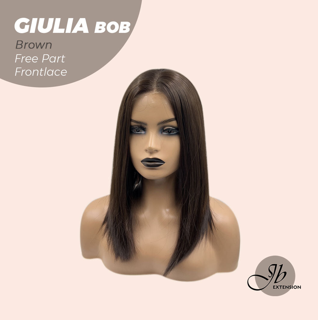 JBEXTENSION 14 Inches Bob Cut Brown Frontlace Glueless Wig GIULIA BOB BROWN (FREE PARTING)
