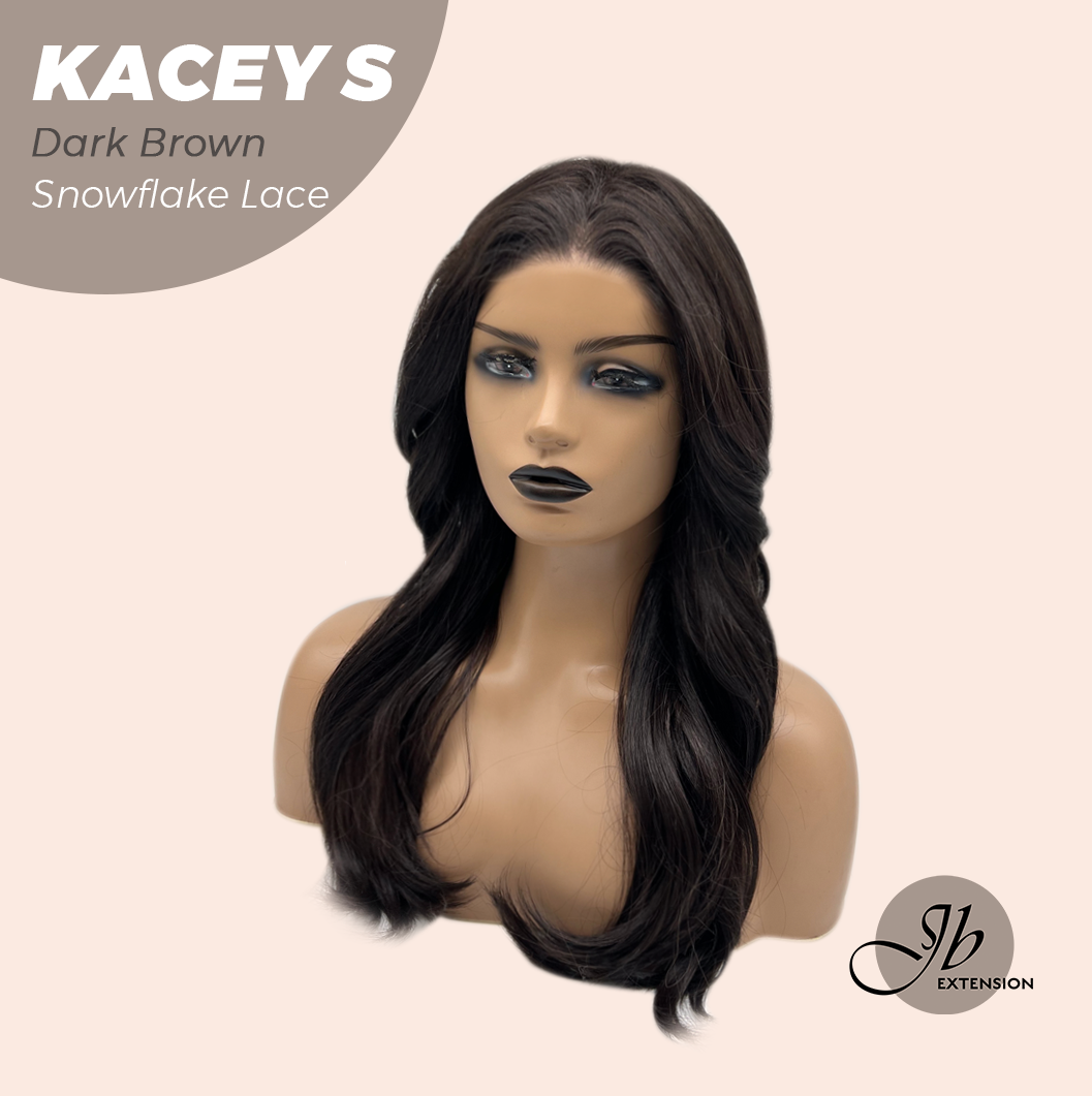 [PRE-ORDER] JBEXTENSION 20 Inches Dark Brown Pre-Cut Snowflake Lace Frontlace Glueless Wig KACEY S DARK BROWN【PERMATEASE】【BENDY EAR TABS】
