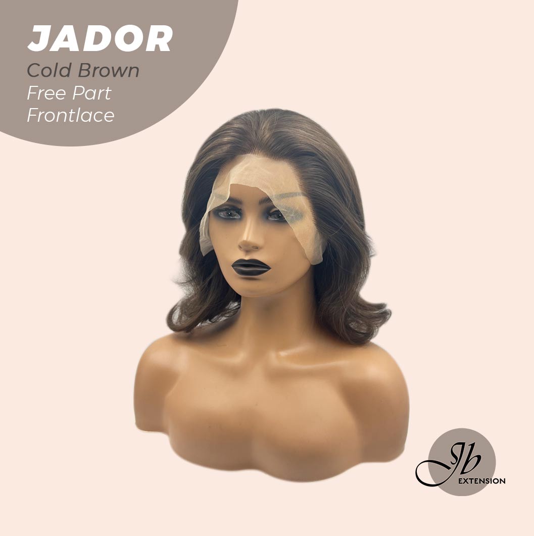 JBEXTENSION 10 Inches Cold Brown Curly Lace Front Wig.Pre Plucked 13*4 HD Transparent Lace Frontal Handmade Futura Fiber Swiss Lace Synthetic Fiber Glueless Wig JADOR BROWN